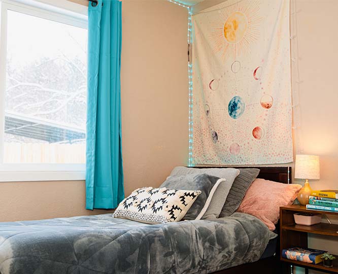 Bedroom for teens going to residential transitional living program in Eureka, Montana.