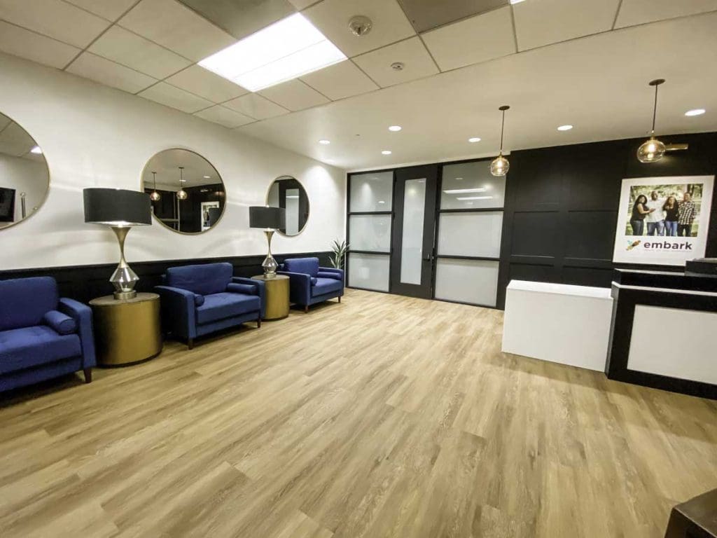 Reception area for outpatient treatment in Denver, Aurora, and Lakewood, Colorado.