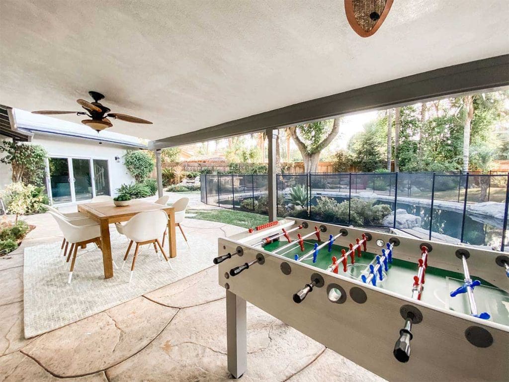 Foosball game area and pool for teens and young adults at residential treatment center in Los Angeles.