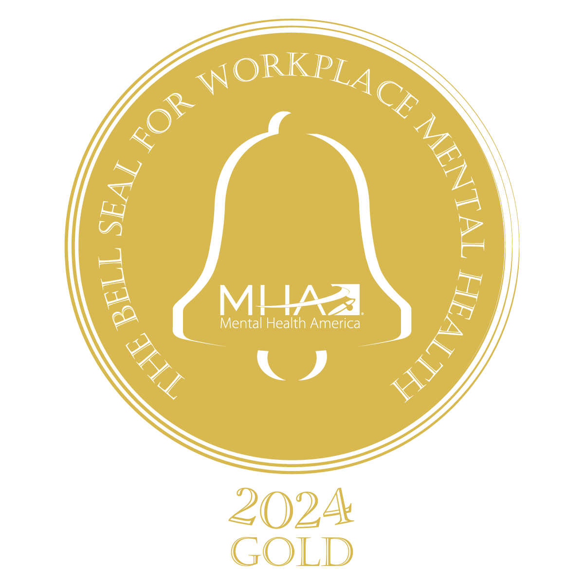 Mental Health America’s (MHA) Gold Bell Seal
